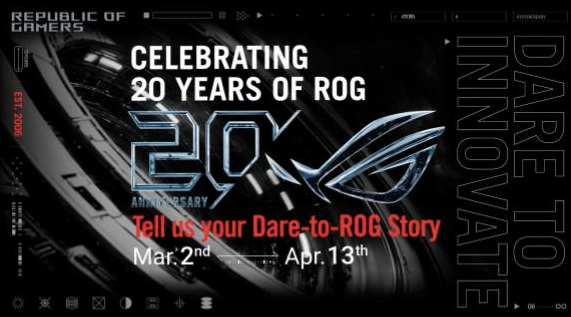 Asus ROG cumple 20 años: ¡viajes a Taiwán y hardware gratis en sorteo!